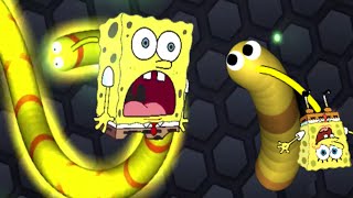 Slither.io - Huge Spongebob Trolling Snakes In Slitherio  | New Hack Zone-in Funny  Skin