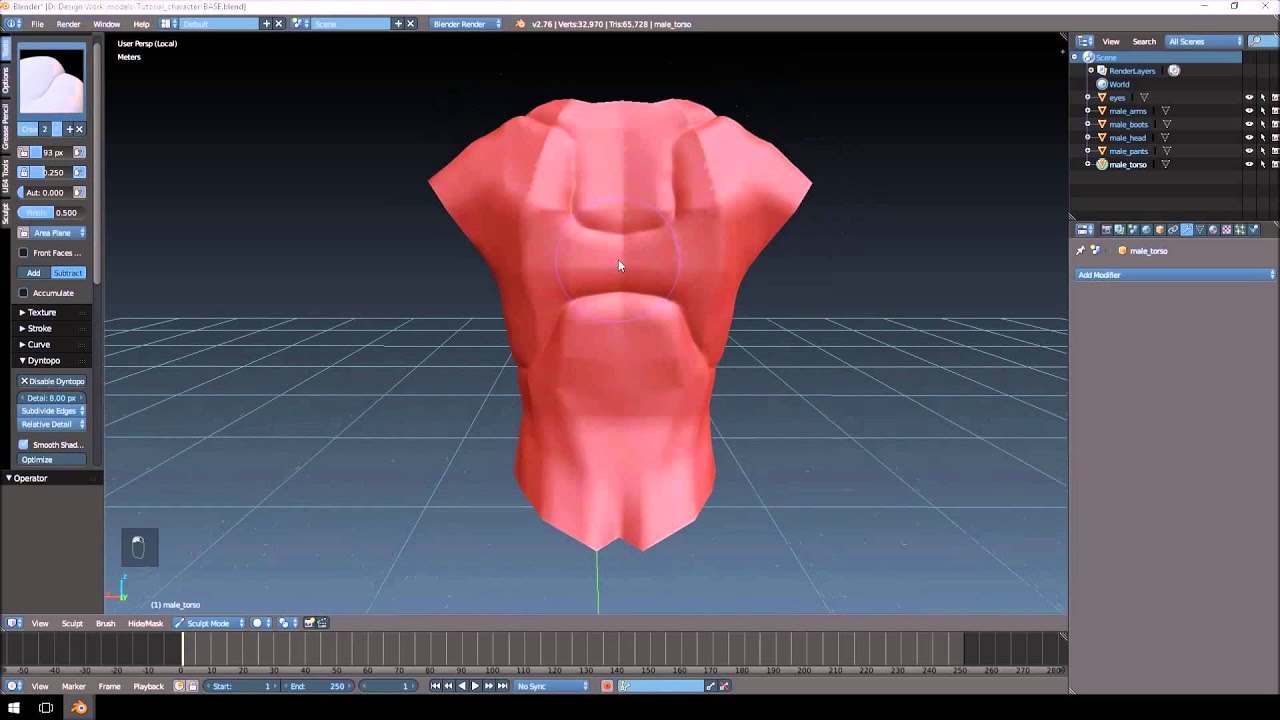 Blender To Unreal Character Creation 03 - Sculpting Chest PART 01 - YouTube