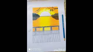 omkar art sunset drawing