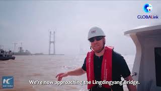 GLOBALink | Mega sea-crossing bridge under construction in Guangdong, China