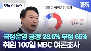 [오늘 이 뉴스] 국정운영 긍정 28.6% 부정 66%..취임 100일 MBC 여론조사