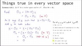 4.3 proofs using the vector space axioms