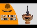 Woodturning Live edge maple burl box with finial.  Ways to use scrap burl pieces