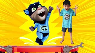 SUPER Trampoline 🦸‍♂️💨 My Talking Tom 2 in Real Life