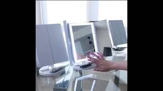 Roledo makeup mirror - Makeup Mirror with Lights, Trifold Lighted Vanity Makeup Mirro.r Animal Print