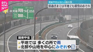 【関東甲信は冷たい雨や雪】昼過ぎまでは平地でも積雪のおそれ