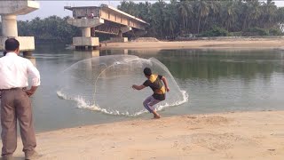 Amazing fishing by mallu(ഒരു കിടു വല വീശൽ)