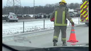 **Freedom Convoy  2022** accident on 401 before Bloomfield Rd exit.