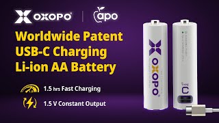 【OXOPO｜XC series】Worldwide Patent USB-C Charging AA Li-ion Battery