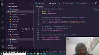 Python PyAutoGUI Script to Execute Shell Commands in GUI and Show the Result in Popup Window App