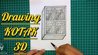 Easy to draw melukis KOTAK 3D untuk pemula