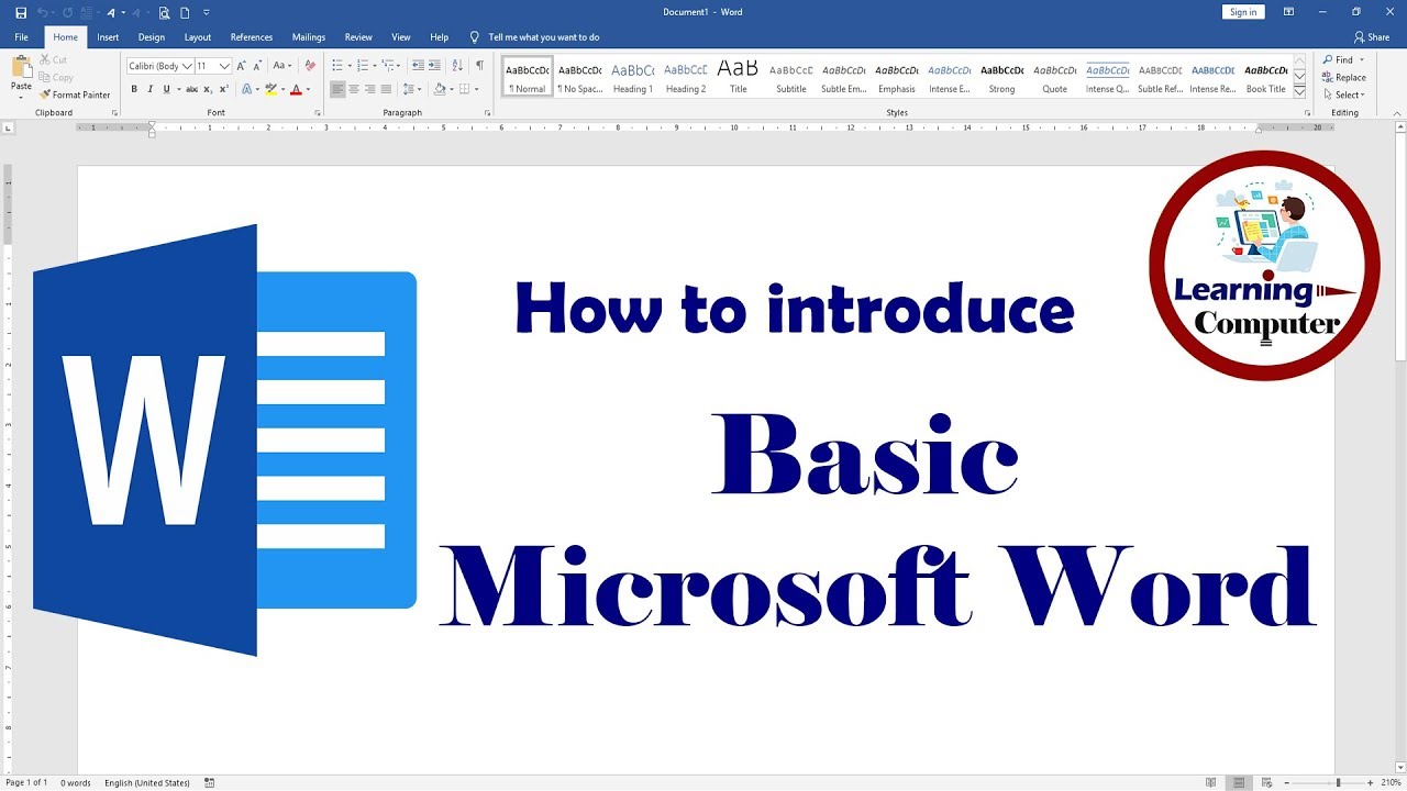 Introduction To Microsoft Word 2016 - Getting Started Tutorial For ...