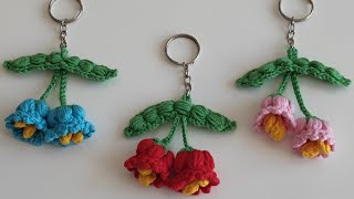 🌷How to crochet tulip keychain / 🔑Great & free crochet amigurumi keychain pattern for beginners 2022