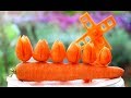 How to Make Carrot Decoration | Food Art | Vegetable & Fruit Carving Garnishes