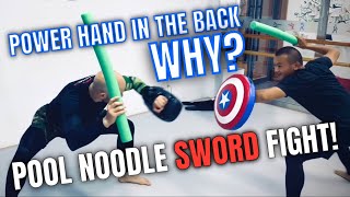 The connection between Boxing, Kungfu forms AND Sword & Shield Fighting | We spar with pool noodles