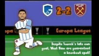 KRC Genk 2-2 West ham! Goals! (442oons Parody)