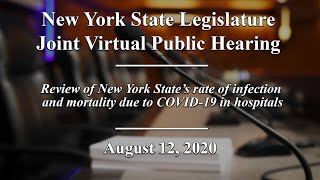 NYS Legislature Joint Public Hearing:: COVID-19 and Hospitals - 8/12/20