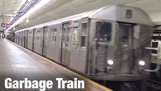 ⁴ᴷ R32 Garbage Train Passing 190th Street