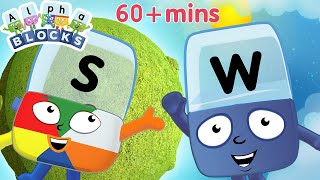 Learning Videos for 5 Year Olds | 60 minutes Learn to Read | @officialalphablocks