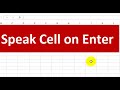 Using the Speak Cells on Enter Tool in Excel