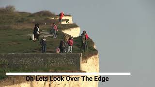 Birling Gap Idiots On Cliff Edge