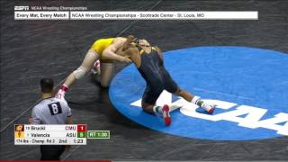 2017 NCAA Wrestling 174lbs: Zahid Valencia (Arizona State) vs Christian Brucki (Central Michigan)