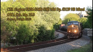 CSX Engines #5206 5400 #388 Mid Dp #3139 NB Mixed Smyrna, Georgia 5/1/23