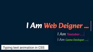 Auto Typing Text Effect Using Html Css Javascript | Random Auto Typing Text With Animation Effect