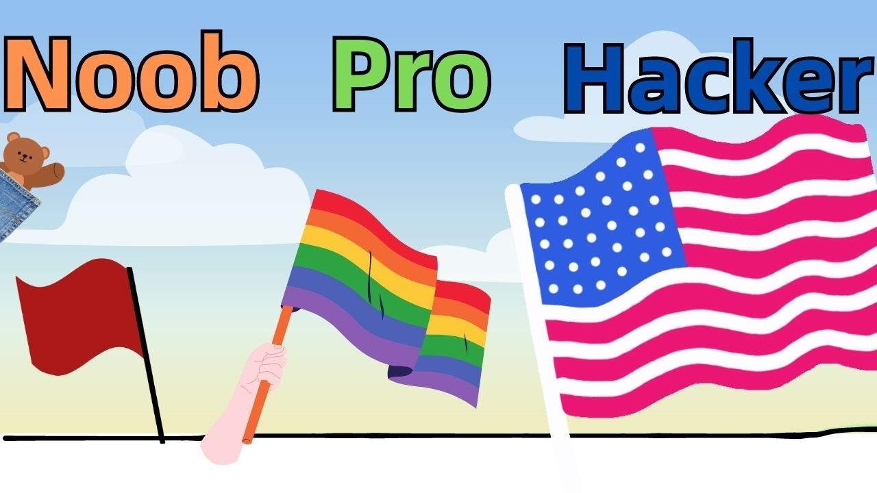 Noob Vs Pro Vs Hacker Flag Painters Pocketbear470 Youtube
