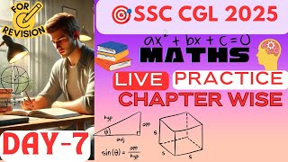 🎯SSC CGL MATHS practice, 2025| chapter wise ,. #livestreams #live #mts #ssc #cgl #rrb #railway #ntpc