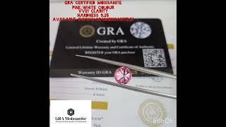 GRA Certified Moissanite Diamond Pink/D Color VVS1