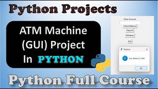 Python Mini Projects | ATM Machine Python Project | GUI Design.