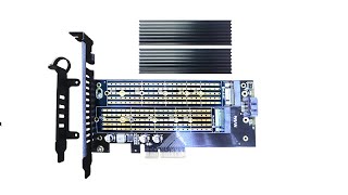 GLOTRENDS PA11-HS 2 in 1 22110 M.2 NVME Adapter with Aluminum Heatsink for PCIE NVME and M.2 SATA