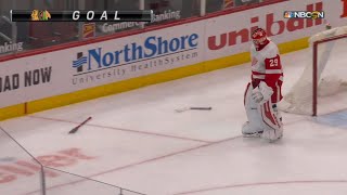 Thomas Greiss Breaks Stick After 7th Goal