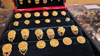 Daily use Daily wear Lightweight Gold jhumka design with weight सोने के झुमके वजन के साथ #trending