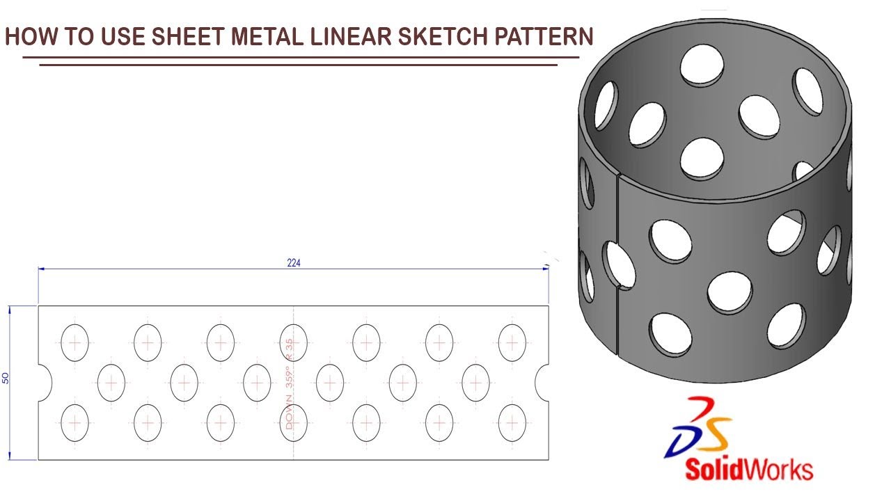 Solidworks Sketch Tutorial Linear Sketch Pattern Youtube
