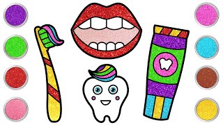 How to Draw Dental Care Set | डेंटल केयर ड्रॉइंग कैसे बनाएं | Drawing for Toddlers | Chiki Art Hindi