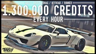 NFS Payback - 1.3 MILLION CREDITS EVERY HOUR!! RACE / DRIFT / DRAG / OFFROAD / RUNNER