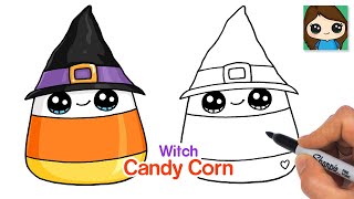 How to Draw a Candy Corn Witch | Halloween
