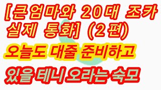 (통화 내용-큰엄마와 조카 2편) 오늘도 즐거운 숙모와 조카... ㅋㅋㅋ 실화사연, 충격적인 사연 막장사연 장모님 썰 이모 친구엄마 사이다 응징 반전 사랑 이야기 로맨스