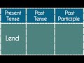 Lend -Present|Past|Past Participle Tense||Verb Forms in english v1 v2 v3