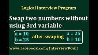 Swap two Number without using 3rd variable program in Java & C# || Interview Program by D.K. Gautam