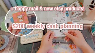 $200 weekly cash planning / low income budget with me | happy mail | feb week 4 | budgetwithamanda