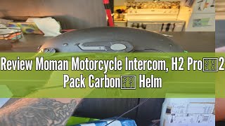 Review Moman Motorcycle Intercom, H2 Pro【2 Pack Carbon】 Helmet Headset Wireless Communication System