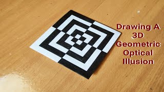 How to draw Geometric Optical Illusion Art/3D Trick Art on Paper turtorial/#shorts Drawing خداع بصرى
