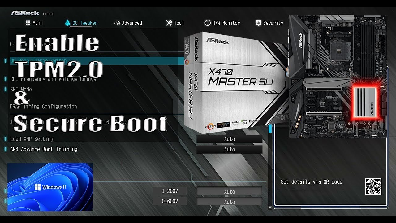 How To Enable TPM 2.0 & Secure Boot On AMD Asrock X470 Motherboard For ...