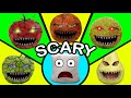 Marshmallow and the scary fruits with demon face