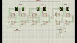 Digital clock simulation using Proteus
