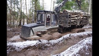 Logset 6F logging in wet winter forest