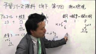 中学受験専門プロ個別指導塾ノア　ノア式予習シリーズ学習法　5年理科　 物の燃焼　金属の燃焼に関する計算